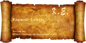 Kepess Ervin névjegykártya